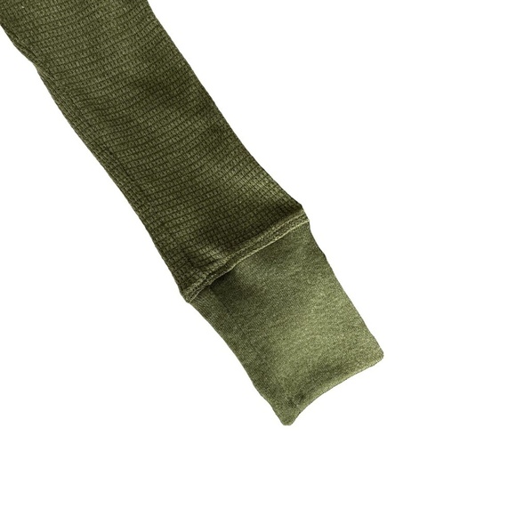 ARITZIA The Group BABTON Thermal Waffle Knit Cowl Neck Fatigue Green Top S - Picture 9 of 16